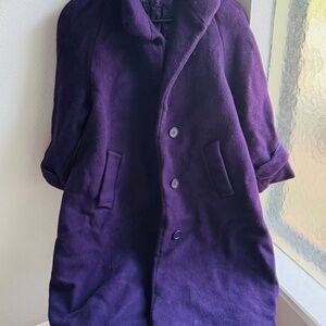 Perry Ellis Portfolio Wool Plum Long Coat